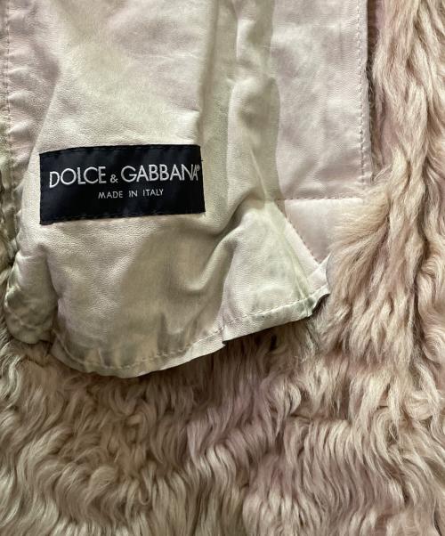 DOLCE & GABBANA（ドルチェ＆ガッバーナ）DOLCE & GABBANA (ドルチェ＆ガッバーナ) ラムスキンコート/ファー付ムートンコート ベージュ サイズ:46の古着・服飾アイテム