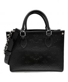 LOUIS VUITTON（ルイ ヴィトン）の古着「オンザゴーPM/OnTheGo PM/Monogram Bold Leather」｜ブラック