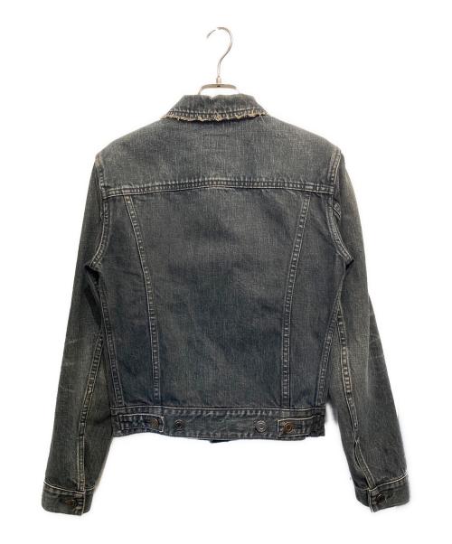 Saint Laurent Paris（サンローランパリ）Saint Laurent Paris (サンローランパリ) ダメージ加工デニムジャケット ブラック サイズ:XSの古着・服飾アイテム