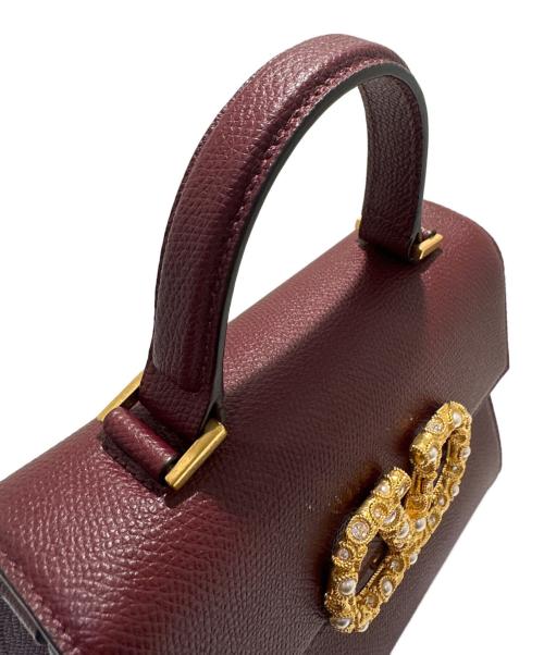 VALENTINO（ヴァレンティノ）VALENTINO (ヴァレンティノ) ガラヴァーニ Vスリング ジュエルロゴ グレインカーフスキン スモール ハンドバッグ/ZW2B0T85PCH_DYE ボルドー サイズ:UNIの古着・服飾アイテム