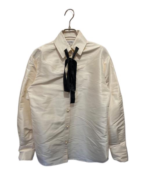 CHANEL（シャネル）CHANEL (シャネル) シルクドレスシャツ アイボリー サイズ:36の古着・服飾アイテム