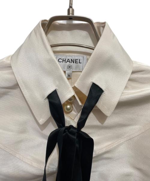 CHANEL（シャネル）CHANEL (シャネル) シルクドレスシャツ アイボリー サイズ:36の古着・服飾アイテム