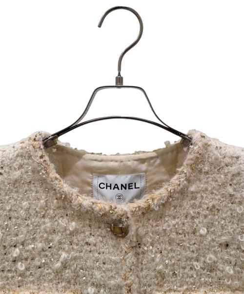 CHANEL（シャネル）CHANEL (シャネル) ラメ ツイードジャケット アイボリー サイズ:36の古着・服飾アイテム