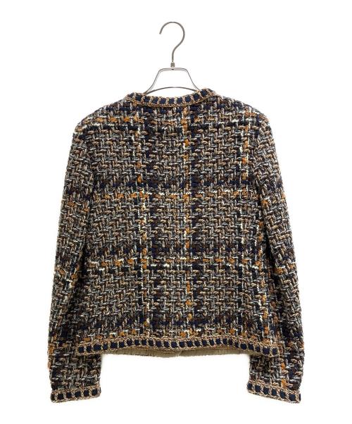CHANEL（シャネル）CHANEL (シャネル) ココマークボタンツイードジャケット ブラウン サイズ:38の古着・服飾アイテム