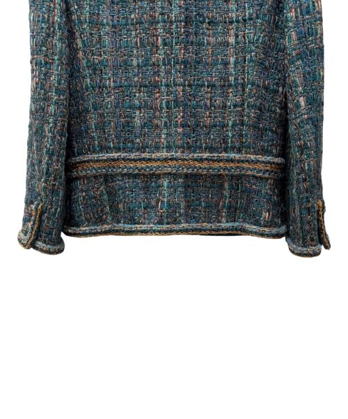 CHANEL（シャネル）CHANEL (シャネル) ツイードジャケット ブルー サイズ:36の古着・服飾アイテム