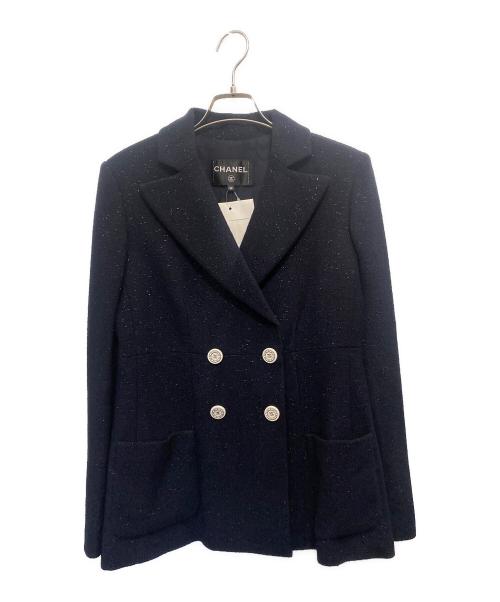 CHANEL（シャネル）CHANEL (シャネル) ダブル テーラードジャケット ネイビー サイズ:38の古着・服飾アイテム