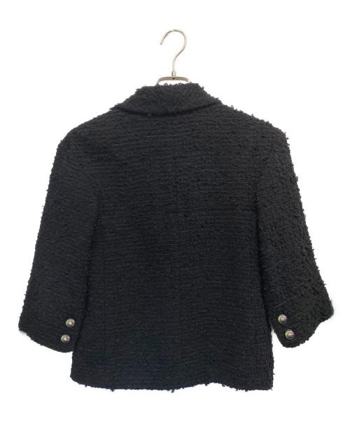 CHANEL（シャネル）CHANEL (シャネル) ライオンボタン ダブルブレスト ツイードジャケット ブラック サイズ:34の古着・服飾アイテム