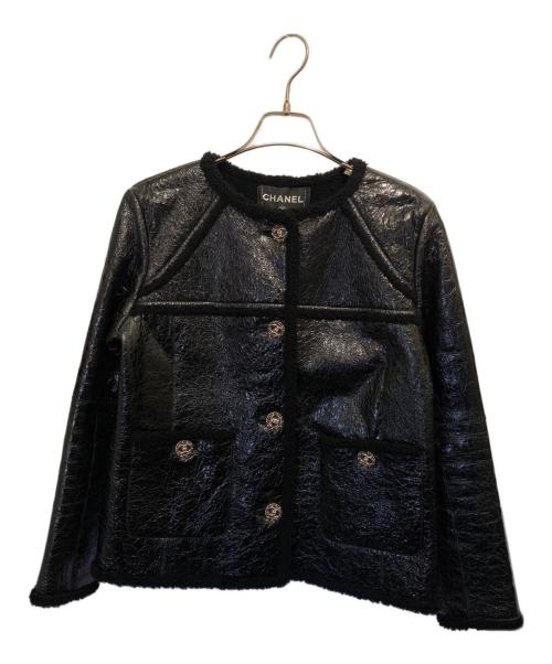 CHANEL（シャネル）CHANEL (シャネル) ラムムートンジャケット ブラック サイズ:36の古着・服飾アイテム