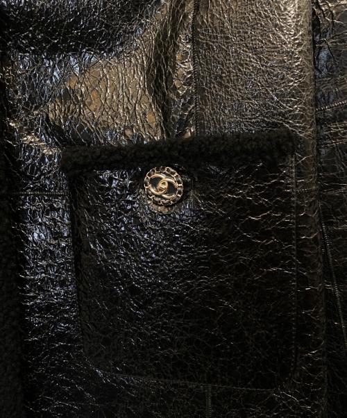 CHANEL（シャネル）CHANEL (シャネル) ラムムートンジャケット ブラック サイズ:36の古着・服飾アイテム