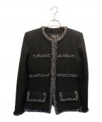 CHANELシャネル）の古着「ノーカラージャケット」｜ブラック
