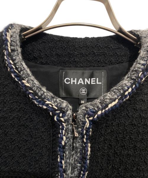 CHANEL（シャネル）CHANEL (シャネル) ノーカラージャケット ブラック サイズ:36の古着・服飾アイテム