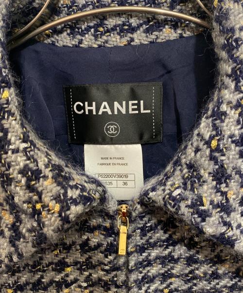 CHANEL（シャネル）CHANEL (シャネル) レイヤードジップジャケット グレー サイズ:36の古着・服飾アイテム