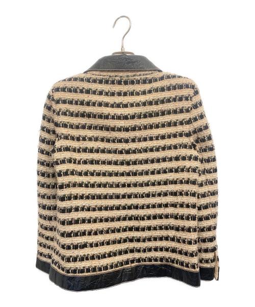 CHANEL（シャネル）CHANEL (シャネル) Tweed Contrast Collar Jacket　ツイード コントラスト カラー ジャケット ベージュ サイズ:36の古着・服飾アイテム