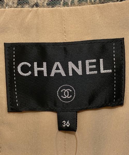 CHANEL（シャネル）CHANEL (シャネル) Tweed Contrast Collar Jacket　ツイード コントラスト カラー ジャケット ベージュ サイズ:36の古着・服飾アイテム
