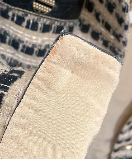 CHANEL（シャネル）CHANEL (シャネル) Tweed Contrast Collar Jacket　ツイード コントラスト カラー ジャケット ベージュ サイズ:36の古着・服飾アイテム