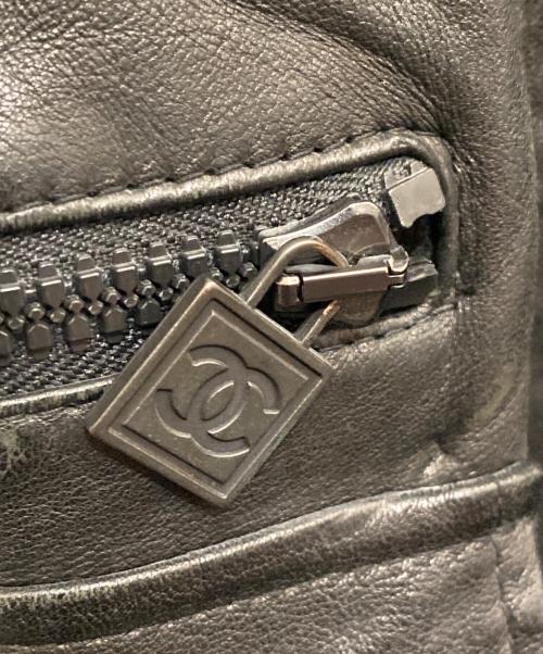 CHANEL SPORT（シャネル スポーツ）CHANEL SPORT (シャネル スポーツ) レザージャケット ブラック サイズ:38の古着・服飾アイテム