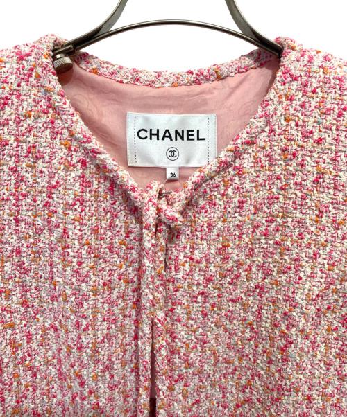 CHANEL（シャネル）CHANEL (シャネル) コットンツイードジャケット ピンク サイズ:36の古着・服飾アイテム