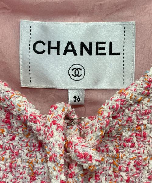 CHANEL（シャネル）CHANEL (シャネル) コットンツイードジャケット ピンク サイズ:36の古着・服飾アイテム