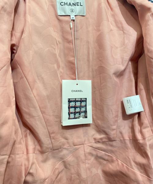 CHANEL（シャネル）CHANEL (シャネル) 半袖ツイードジャケット ピンク サイズ:34の古着・服飾アイテム