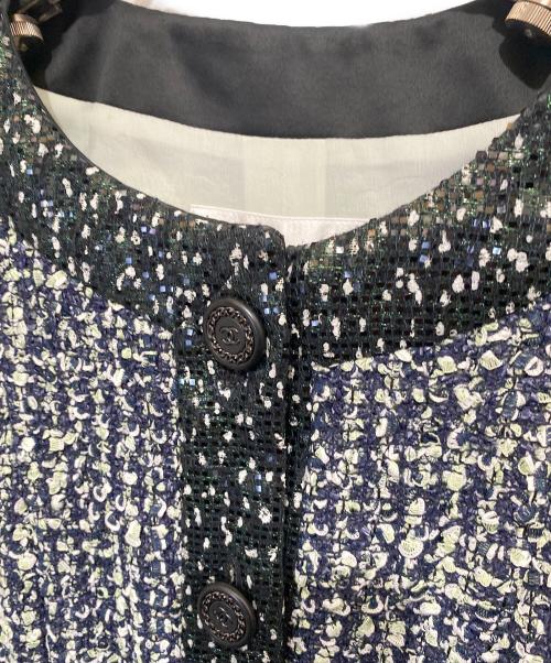 CHANEL（シャネル）CHANEL (シャネル) ノーカラージャケット グリーン サイズ:36の古着・服飾アイテム