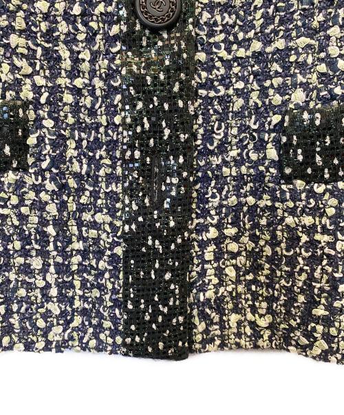 CHANEL（シャネル）CHANEL (シャネル) ノーカラージャケット グリーン サイズ:36の古着・服飾アイテム
