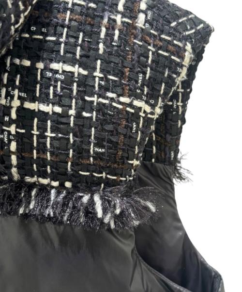 CHANEL（シャネル）CHANEL (シャネル) ココネージュ ツイード ダウンベスト ブラック サイズ:36の古着・服飾アイテム