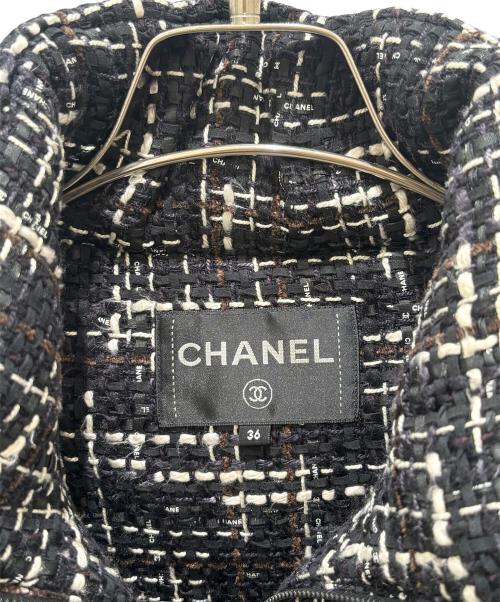CHANEL（シャネル）CHANEL (シャネル) ココネージュ ツイード ダウンベスト ブラック サイズ:36の古着・服飾アイテム