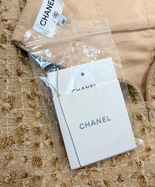 CHANEL（シャネル）CHANEL (シャネル) ツイードスカート ベージュ サイズ:36の古着・服飾アイテム