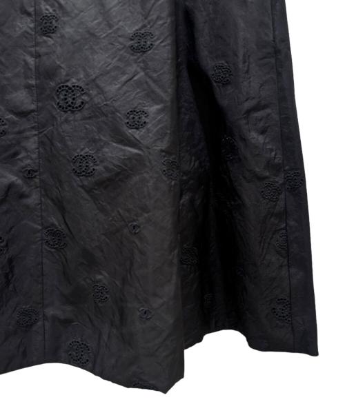 CHANEL（シャネル）CHANEL (シャネル) P60 ココマークミドル丈シルクスカート ブラック サイズ:38の古着・服飾アイテム
