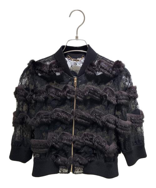 FENDI（フェンディ）FENDI (フェンディ) レースファージャケット ブラック サイズ:38の古着・服飾アイテム