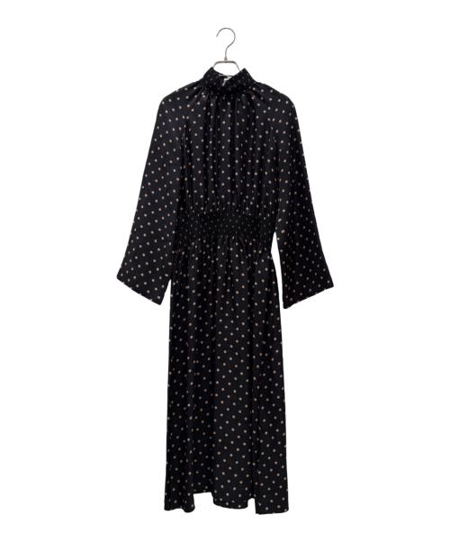 HERMES（エルメス）HERMES (エルメス) 長袖ドットワンピース ブラック サイズ:34の古着・服飾アイテム