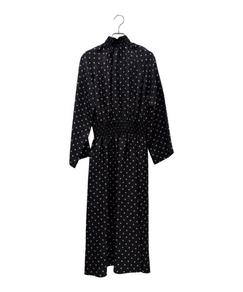 HERMES（エルメス）HERMES (エルメス) 長袖ドットワンピース ブラック サイズ:34の古着・服飾アイテム