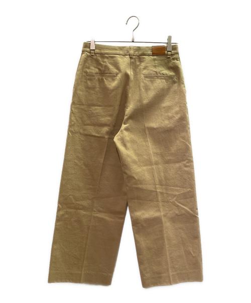 HERMES（エルメス）HERMES (エルメス) コットンワイドパンツ/レザーパッチパンツ ベージュ サイズ:38の古着・服飾アイテム