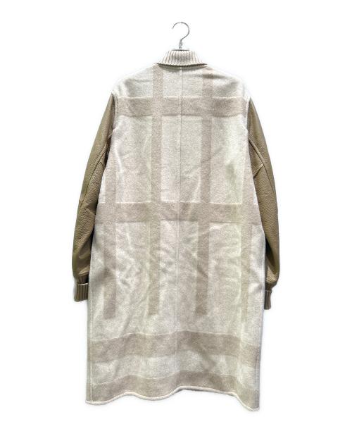 HERMES（エルメス）HERMES (エルメス) レザー切替カシミヤコート ベージュ サイズ:36の古着・服飾アイテム