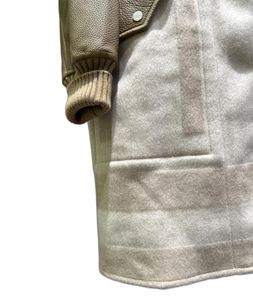 HERMES（エルメス）HERMES (エルメス) レザー切替カシミヤコート ベージュ サイズ:36の古着・服飾アイテム
