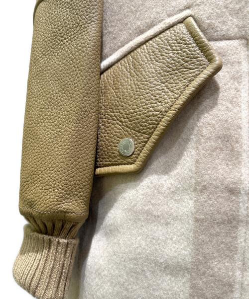 HERMES（エルメス）HERMES (エルメス) レザー切替カシミヤコート ベージュ サイズ:36の古着・服飾アイテム