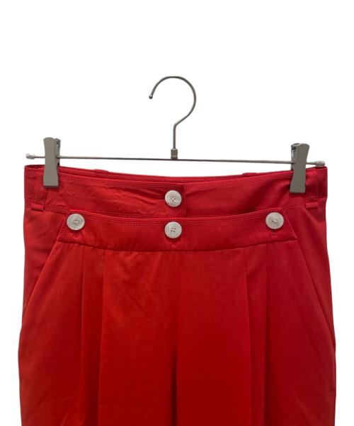 HERMES（エルメス）HERMES (エルメス) セリエボタン ワイドパンツ レッド サイズ:34の古着・服飾アイテム