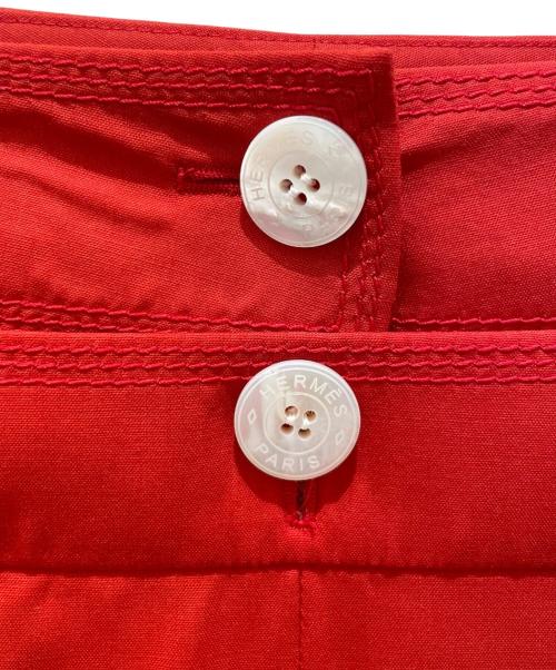 HERMES（エルメス）HERMES (エルメス) セリエボタン ワイドパンツ レッド サイズ:34の古着・服飾アイテム