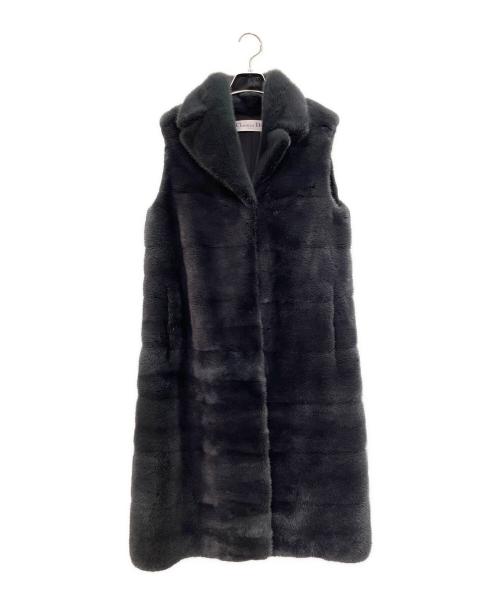 Christian Dior（クリスチャン ディオール）Christian Dior (クリスチャン ディオール) ミンクファーロングベスト ブラック サイズ:34の古着・服飾アイテム