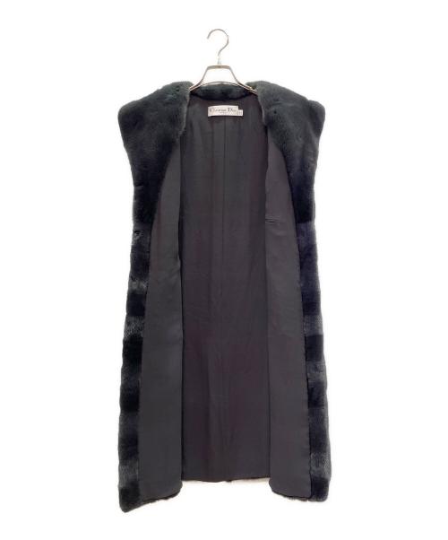 Christian Dior（クリスチャン ディオール）Christian Dior (クリスチャン ディオール) ミンクファーロングベスト ブラック サイズ:34の古着・服飾アイテム