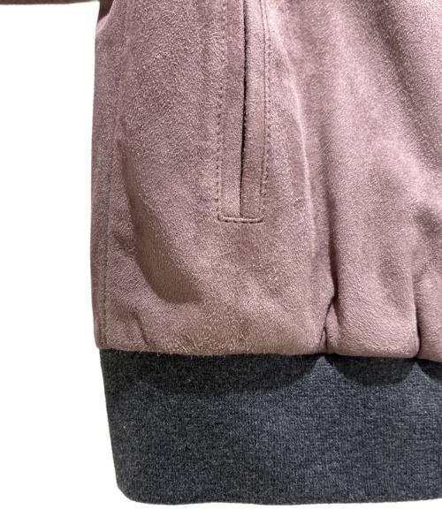 BRUNELLO CUCINELLI（ブルネロクチネリ）BRUNELLO CUCINELLI (ブルネロクチネリ) スエードノーカラージャケット パープル サイズ:38の古着・服飾アイテム