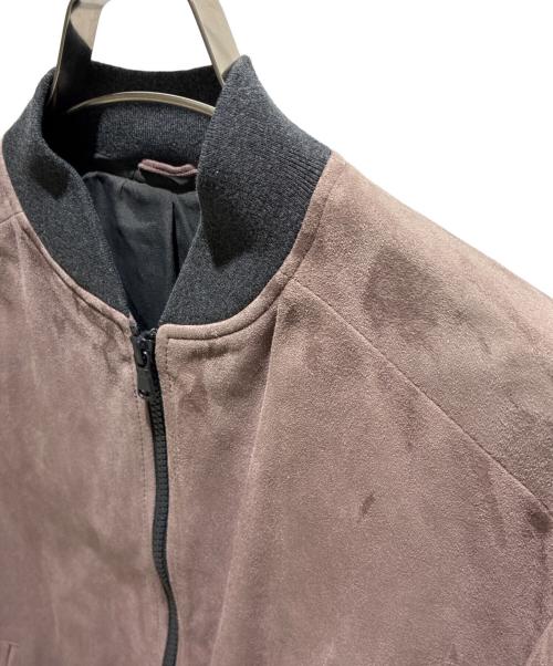 BRUNELLO CUCINELLI（ブルネロクチネリ）BRUNELLO CUCINELLI (ブルネロクチネリ) スエードノーカラージャケット パープル サイズ:38の古着・服飾アイテム