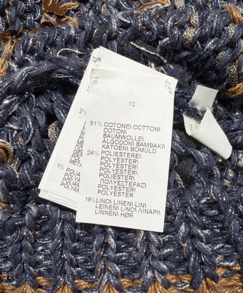 BRUNELLO CUCINELLI（ブルネロクチネリ）BRUNELLO CUCINELLI (ブルネロクチネリ) ラメフリンジニットカーディガン ネイビー サイズ:XSの古着・服飾アイテム