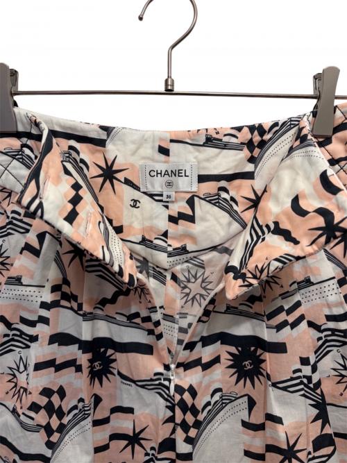 CHANEL（シャネル）CHANEL (シャネル) 総柄プリントパンツ ピンク サイズ:36の古着・服飾アイテム