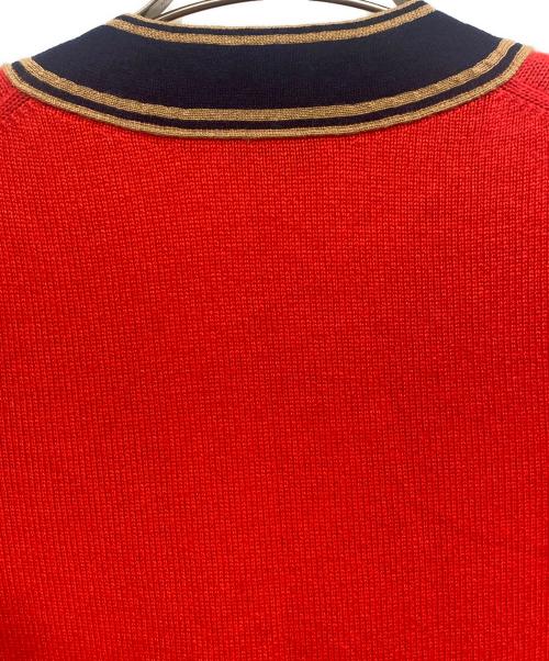 CHANEL（シャネル）CHANEL (シャネル) ココボタン カシミヤ ロングカーディガン レッド サイズ:38の古着・服飾アイテム