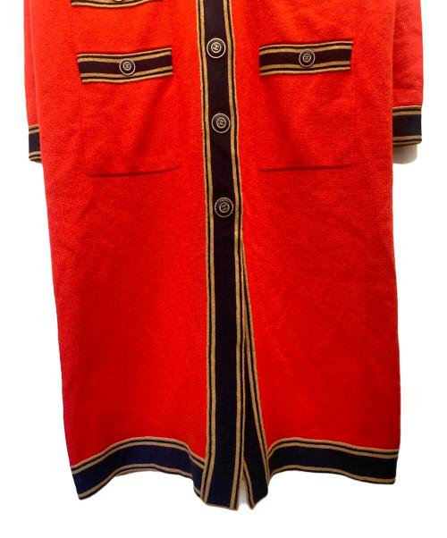 CHANEL（シャネル）CHANEL (シャネル) ココボタン カシミヤ ロングカーディガン レッド サイズ:38の古着・服飾アイテム