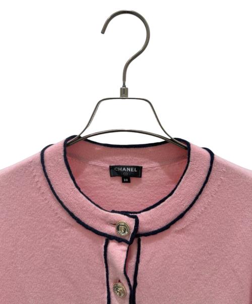 CHANEL（シャネル）CHANEL (シャネル) No.5ボタン カシミヤカーディガン ピンク サイズ:38の古着・服飾アイテム