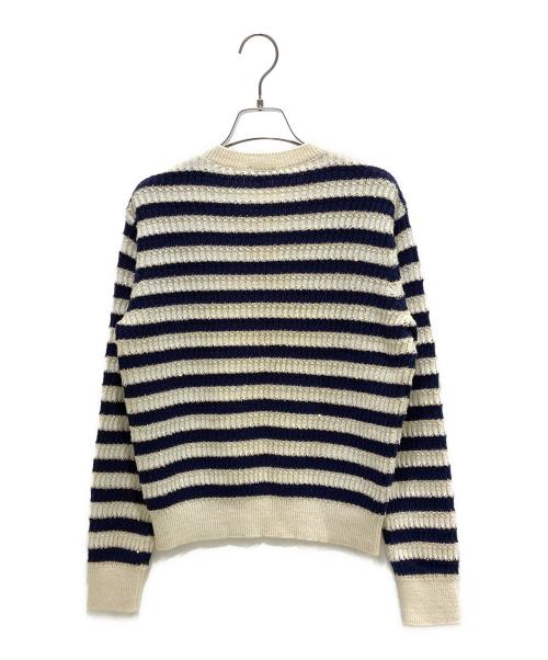 CHANEL（シャネル）CHANEL (シャネル) ココマークスパンコールボーダーニット ネイビー×アイボリー サイズ:38の古着・服飾アイテム
