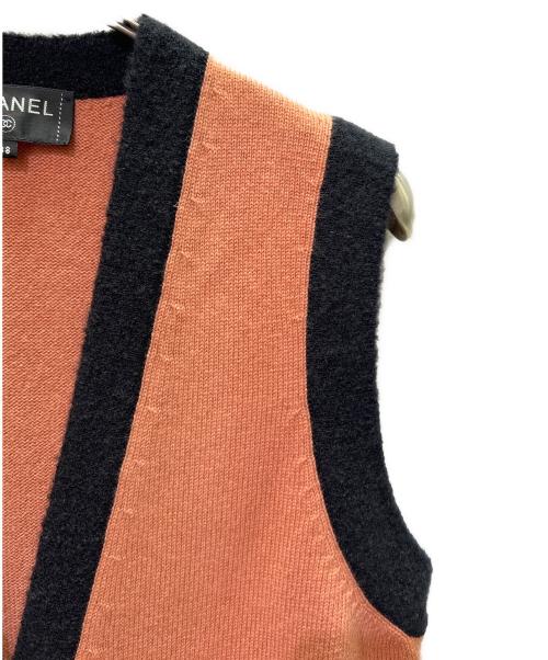 CHANEL（シャネル）CHANEL (シャネル) ココマークボタン カシミヤロングニットジレ ピンク サイズ:38の古着・服飾アイテム
