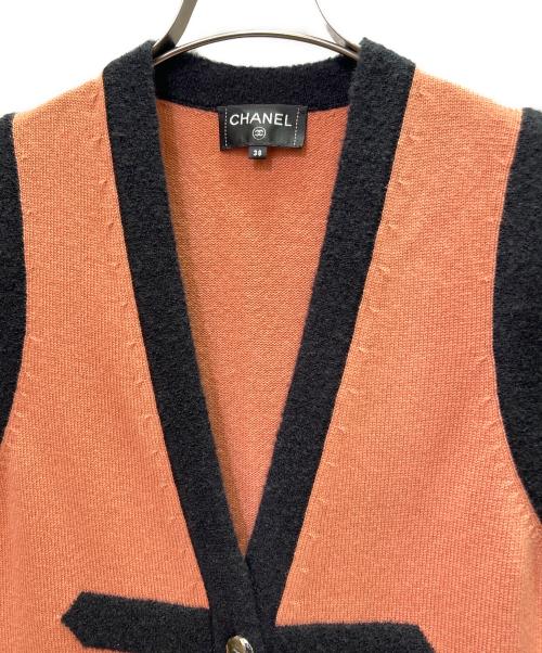 CHANEL（シャネル）CHANEL (シャネル) ココマークボタン カシミヤロングニットジレ ピンク サイズ:38の古着・服飾アイテム